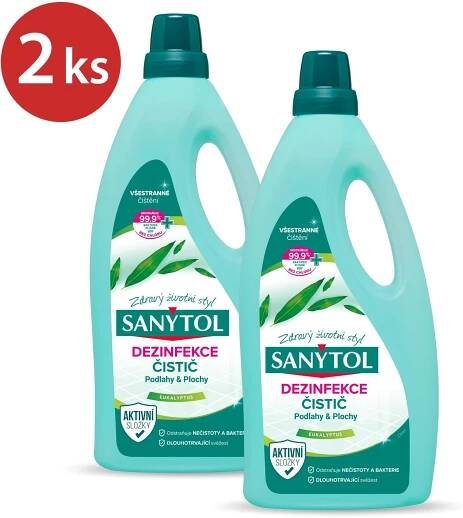 SANYTOL dezinfekce na podlahy a plochy 2× 1 l