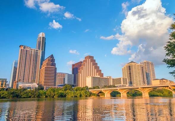 Pohled na Austin, centrum Panorama — Stock obrázek