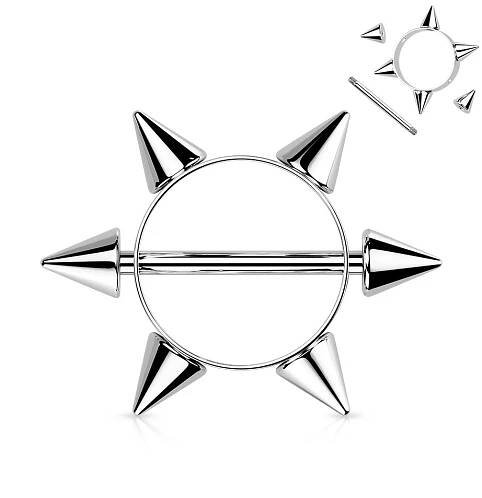 Piercing do bradavky s hroty | Šperky4U.eu 