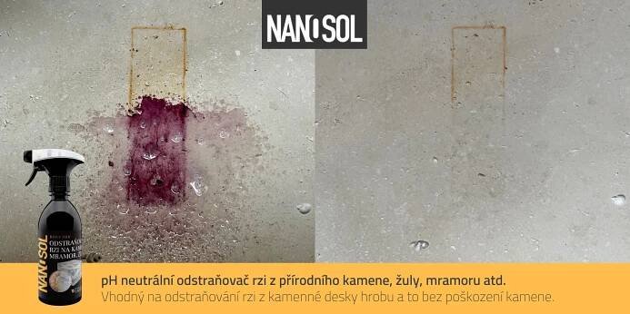 Odstraňovač rzi z kamene, mramoru, žuly RUST PH6 500ml - NANOSOL