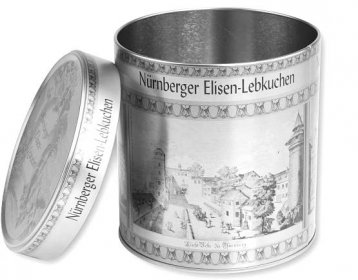 Lebkuchendose - Silber - Motiv Nürnberg - Leer