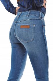 WRANGLER regular kalhoty SLIM blue CAITLIN W24 L32 Střed (výška pasu) střední