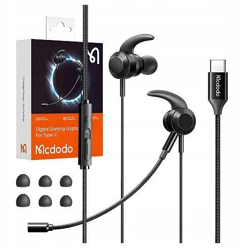 Mcdodo Kabelová herní sluchátka do uší USB typu C s mikrofonem 1.2M