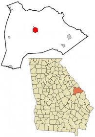 Location in Burke County and the state of Georgia