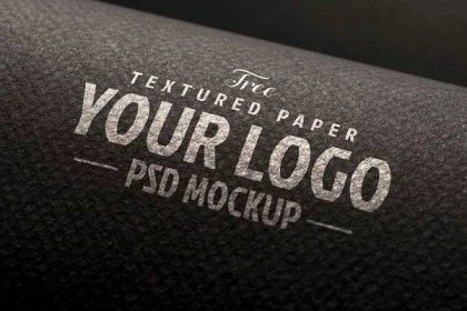 free textured paper logo mockup