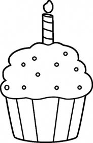 Omalovánky Cupcake se svíčkou k vytisknutí a online
