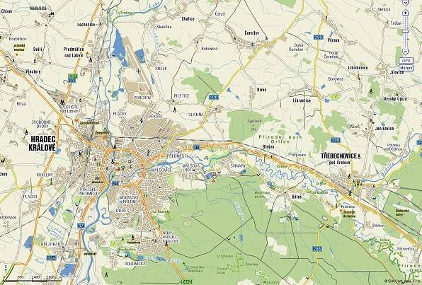 Hradec Králové a okolí - Mapa