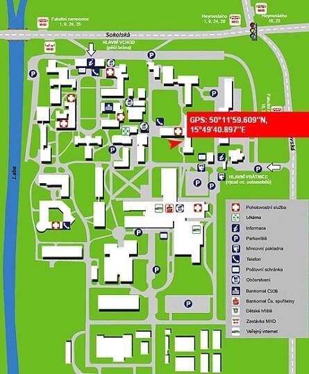 Dětská pohotovost – mapa Fakultní nemocnice Hradec Králové