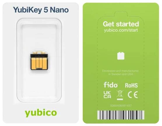 USB-A YubiKey 5 Nano Two Factor Security Key | Yubico