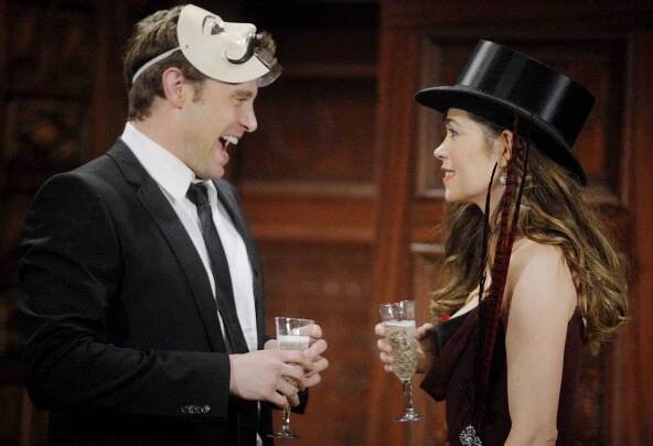 Amelia Heinle, Billy Miller "The Young and the Restless" Set CBS television City Los Angeles 3/2/10 ©sean smith/jpistudios.com 310-657-9661 Episode # 9369 U.S. Airdate 4/5/10
