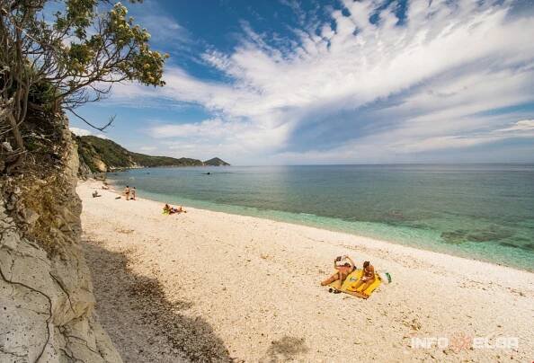 Capo Bianco beach in Portoferraio, on the Island of Elba