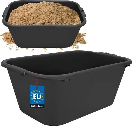 KOTARBAU® Vědro na maltu vyztužené stavební vědro obdélníkové černé 55 l