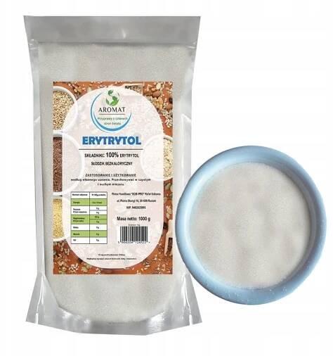 ERYTROL 1 kg Erythritol Přírodní sladidlo bez kalorií Náhrada cukru 1000 g