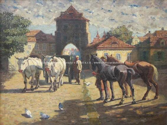 Soubor:František Xaver Procházka – U městské brány (1917).jpg