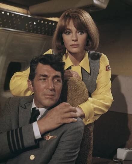 Dean Martin and Jacqueline Bisset in "Airport."