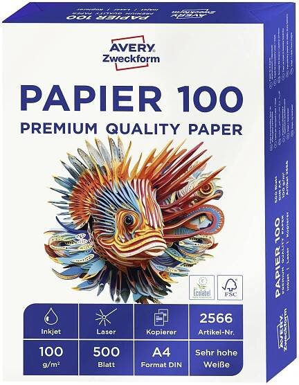 Avery-Zweckform PAPIER 100 Premium Quality Paper 2566 univerzální kopírovací papír A4 100 g/m² 500 listů vysoce bílá