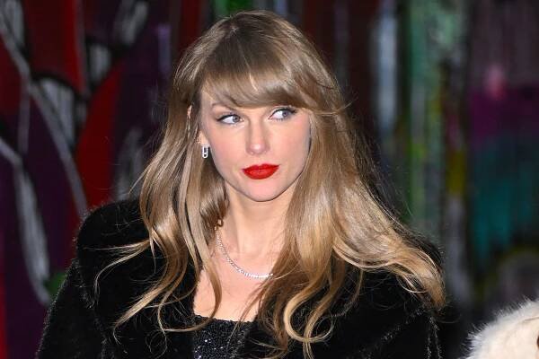 Taylor Swift leaves The Box after celebrating her 34th birthday on December 14 2023 in New York City.