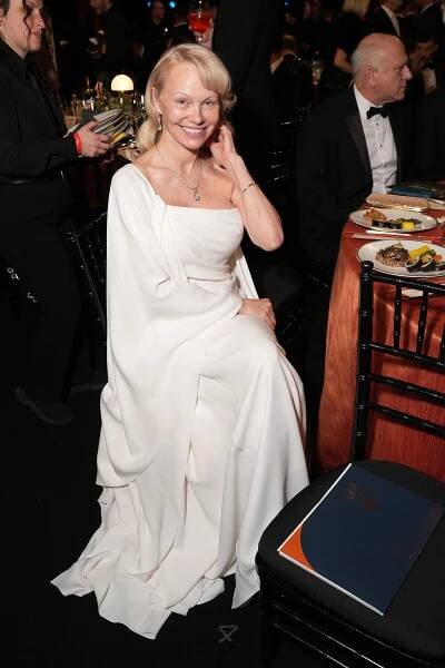 Pamela Anderson at the 2025 Screen Actors Guild Awards