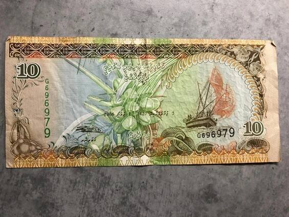 10 MVR (Maledivská rupie)
