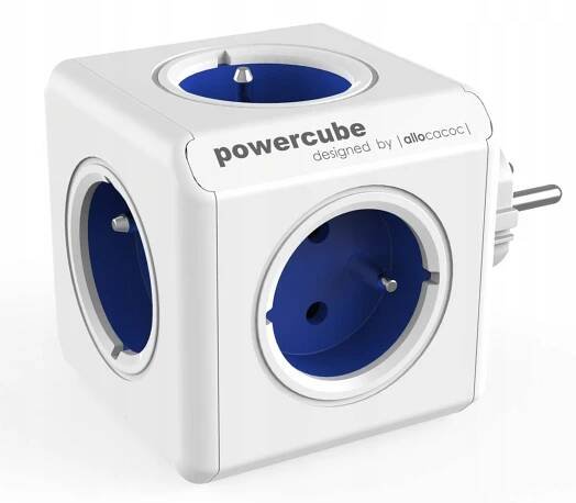 allocacoc Rozbočovací kostka PowerCube Original, 5 zásuvek, modrá