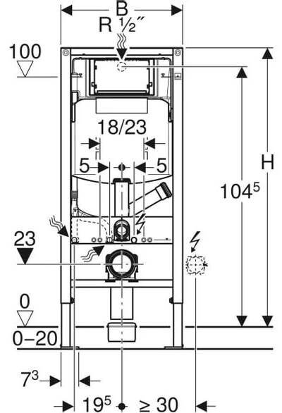 Geberit Duofix WC modul s nádržkou 12 cm a odsáváním zápachu, 111.364.00.5 | SENESI