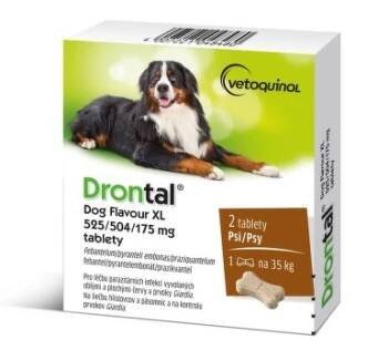 Drontal Dog Flavour XL 525/504/175mg psy tbl.2