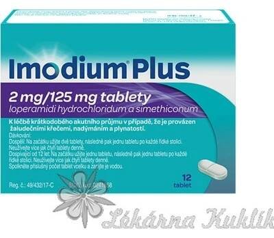 IMODIUM PLUS 2MG/125MG TBL NOB 12 I