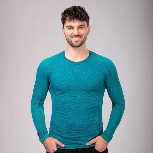 Pánské bezešvé merino triko s dlouhým rukávem X-COMPACT MERINO
