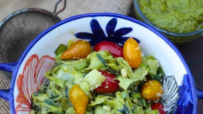 Zucchini Pesto Noodles | Heavenly Healthy Gourmet