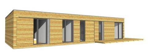 Modulový dům 3+kk pro menší rodinu - 15x6 m - řada ROW