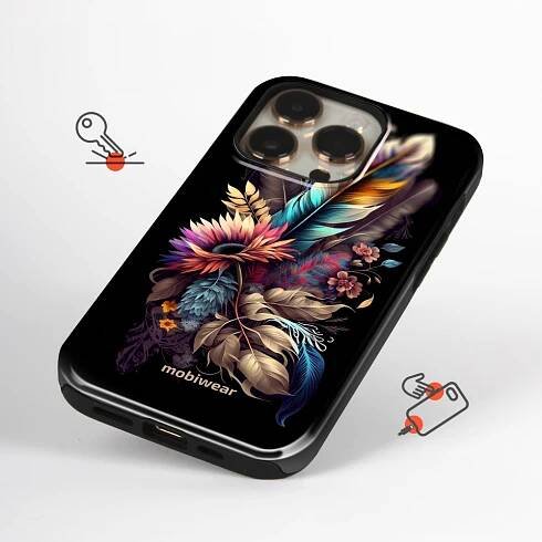 Odolný obal Mobiwear Elite Pro - Samsung Galaxy S24 - E011E Kytice s pírkem - AKCE