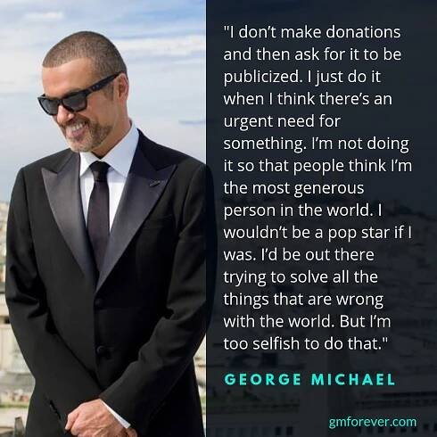 George Michael donation and generosity