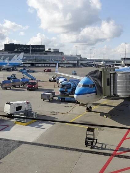 Schiphol letiště, amsterdam, Nizozemsko. — Stock obrázek