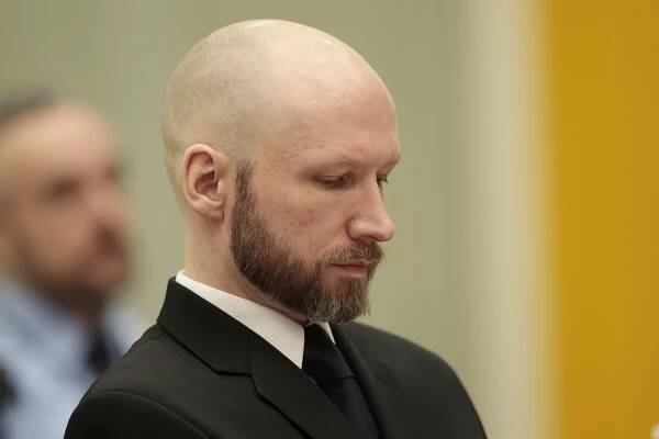 Anders Behring Breivik in court.