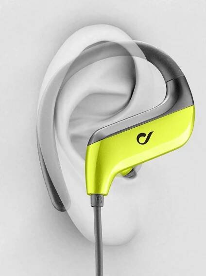 Sportovní bezdrátová ergonomická sluchátka Cellularline Jogger, černo-zelená