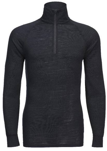 Top z merino vlny se 1/4 zipem (Velikost L, Barva černá)