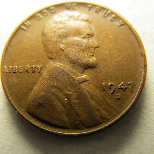 USA - 1 Cent z roku 1947 D
