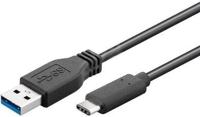 PremiumCord kabel USB-C, USB 3.0-A 1 m černý