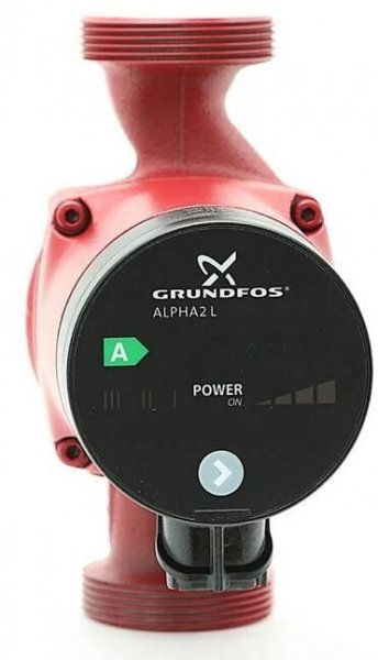 Cirkulační čerpadlo Grundfos ALPHA2 L 32-60 180, dopravní výška 6 m, průtok 2 m³/h, výkon 45 W
