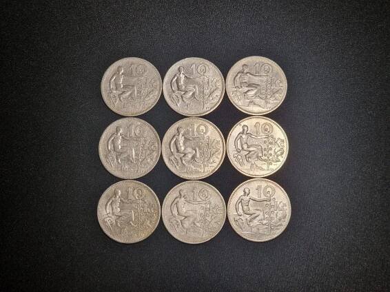 Stará Stříbrná mince 10 Kč 1930 , 1931 , 1932 9ks - Numismatika