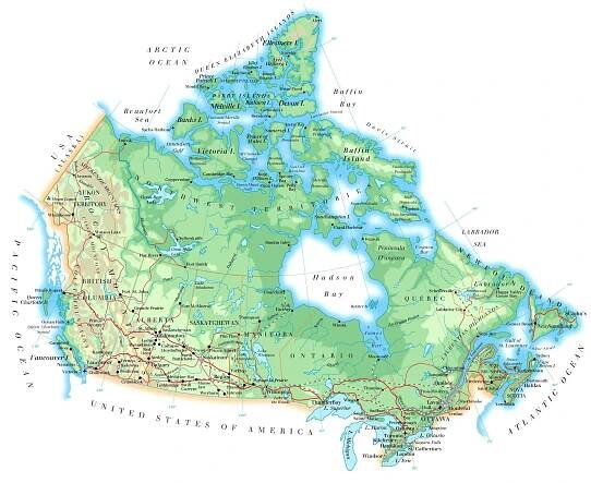 Maps of Canada | Collection of maps of Canada | North America | Mapsland | Maps of the World
