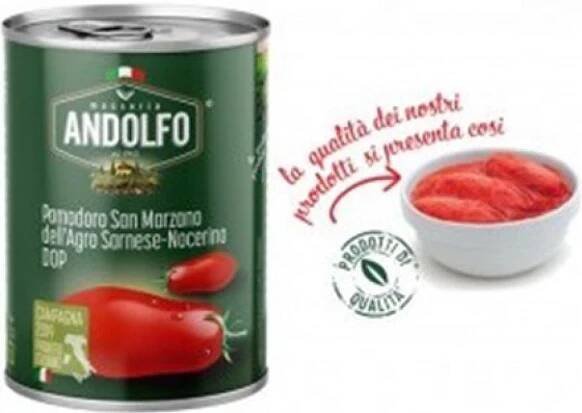 Masseria Andolfo loupaná rajčata San Marzano dell´Agro Sarnese-Nocerino DOP 400 g