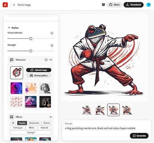 Adding a style reference to Adobe Firefly