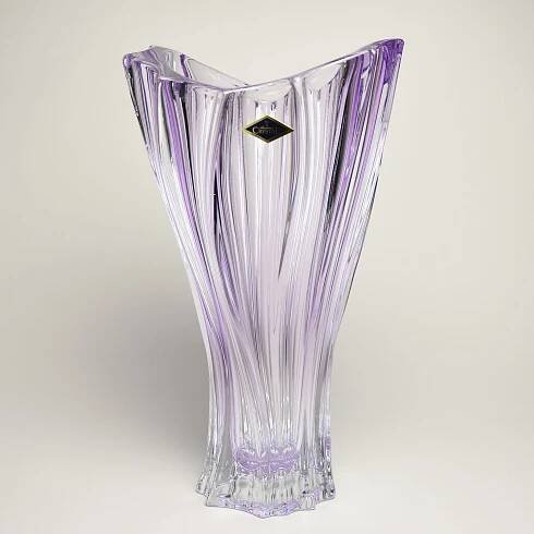 Křišťálová váza Plantica, fialová - ametyst, 32 cm, Aurum Crystal