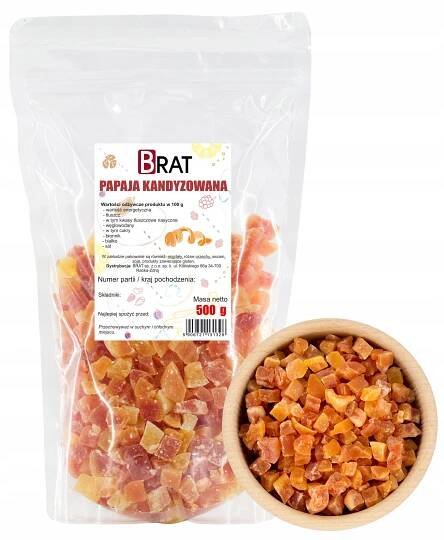 PAPAJA KANDOVANÁ KOSTKA 500 g Sušená svačinka