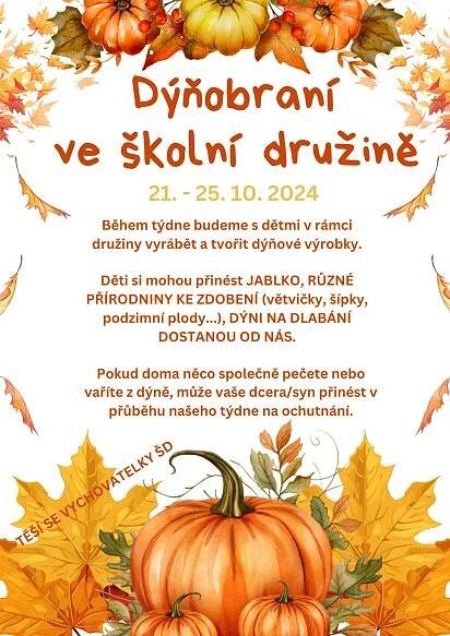 Dýňobraní ve školní družině – Základní škola Vojtěcha Jasného Kelč, příspěvková organizace