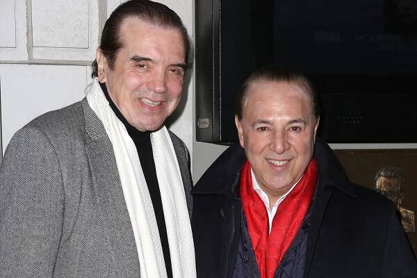 NEW YORK, NY - JANUARY 13: Chazz Palminteri and Tommy Mottola attend the Broadway Opening Night Performance of The Manhattan Theatre Club's production of 'Constellations' at the Samuel J. Friedman Theatre on January 13, 2015 in New York City. (Photo by Walter McBride/WireImage)