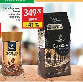 Globus Tchibo espresso, crema zrnková káva nabídka
