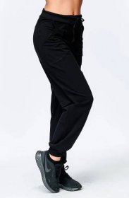 Pohodlné černé dámské kalhoty s kapsami 321