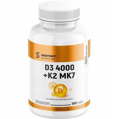 VITAMÍN D3 4000 + K2 MK-7 100 tab ZDRAVÉ KOSTI SILNÉ ZUBY SRDCE | INSPORT